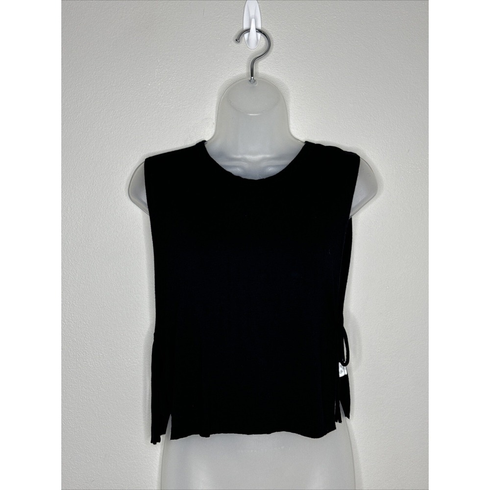WOMENS JOAH BROWN BLACK‎ OPEN TIE SIDES KNIT SOFT MUSCLE TANK TOP OS ONE SIZE